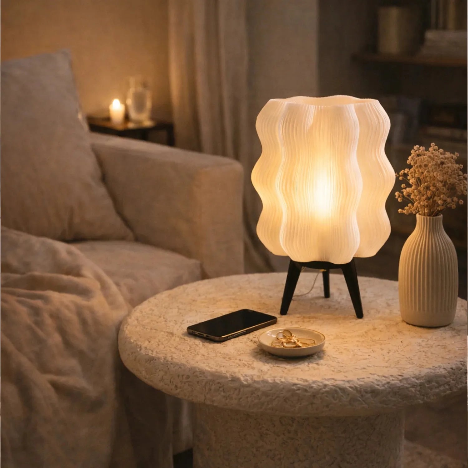 Japandi Wave Table Lamp